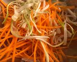 A picture of step 1 of Five-Color Noodle Salad (Bún trộn ngũ sắc).