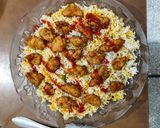 A picture of step 7 of Chicken hot shots with Arabian rice.
