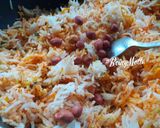 A picture of step 3 of Phodnicha Bhaat.