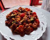 A picture of step 4 of Mexican Honey-Lime Chicken Sweet Potato and Red Bean skillet.