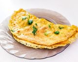 A picture of step 3 of Gluten free vegan "omlette".