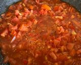 A picture of step 3 of Eggplant peppers and tomatoes.