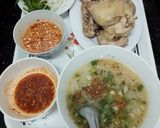 Hình bước làm 4 của món Cháo gà + gỏi Gà