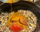 A picture of step 4 of Kwati (Nepalese Traditional Newari style mixed sprouted legumes soup).