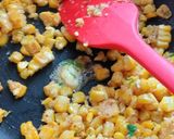 A picture of step 2 of South indian cheese butter corn chat.