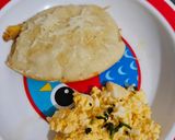 Foto langkah ke 4 dari resep Mpasi-pancake santan keju madu, telur rebus mayo.