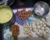 A picture of step 1 of Kaju special Farali Namkeen.