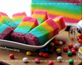 Foto langkah ke 8 dari resep Steamed Rainbow Cake Ny Liem.
