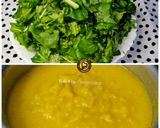 A picture of step 2 of Moong Daal Palak.