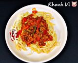 Hình bước làm 6 của món Pasta with Bolognese sauce (Mì Ý sốt thịt bò bằm)