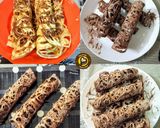 A picture of step 3 of 4 different types of Pancakes.