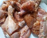 A picture of step 1 of KFC style fried chicken.