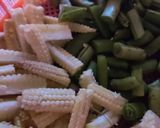 Foto langkah ke 1 dari resep 9. Tumis Buncis Putren/Jagung Muda sederhana.