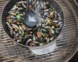 A picture of step 4 of Grilled Mussels Marinière.