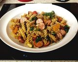A picture of step 6 of My Smoked Sausage & peppercorn Sauce Pasta. 💛.