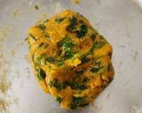 A picture of step 2 of Methi Muthiya Tameta Galka Nu Shaak - Fist-Shaped Fried Methi Dumpling In Sponge Gourd Tomato Curry.