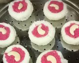 A picture of step 5 of Beetroot Coconut open Bhapa Pitha.