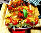 Une image de l'étape 5 de Clafoutis de tomates cerise, mozzarella et pesto.