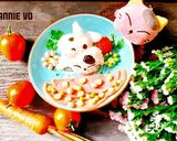 Hình bước làm 3 của món Cơm bento: Mèo con xinh xắn (Jambon rau củ luộc)