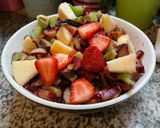 Une image de l'étape 5 de CRUMBLE POMMES 🍎 RHUBARBE 🍃🍀🍓fraise🍓🍓.