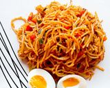 A picture of step 5 of Corned beef spaghetti.