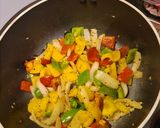 A picture of step 1 of Chicken and rainbow capsicums.