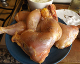 Foto del paso 1 de la receta: Pollo al coñac y vino blanco con boniatos asados