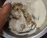 A picture of step 3 of Aloo suji toast.