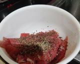 A picture of step 1 of Teriyaki Tuna (まぐろ照り焼き).