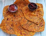 A picture of step 4 of Muli (radish) Paratha, with new style.