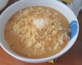 A picture of step 3 of Korean Cheese Ramen with Steamed Egg (Microwave) - Soft Egg, Delicious Soup.