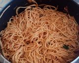 A picture of step 4 of Spaghetti bolognese.