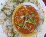 A picture of step 21 of Chicken chilli with rice.