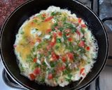 A picture of step 1 of Veggies eggs omelet.