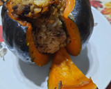Foto del paso 5 de la receta: Arroz dulce con pasas en calabaza (receta árabe)