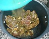 A picture of step 3 of Tala hua gosht Hyderabadi.