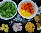 A picture of step 1 of Drumstick or Moringa Leaves and Sweet Corn Soup.