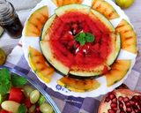 A picture of step 4 of Summer Fruit Salad with Grilled Muskmelon and Watermelon.