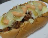 Foto del paso 11 de la receta: Sándwich🌭de carne🍖, queso🧀y verduras cremosas🥕🧅🥒😜!!!