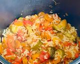 A picture of step 7 of Zucchini with rice and other vegetables in a multicooker.