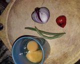 A picture of step 2 of Yam and veg egg.