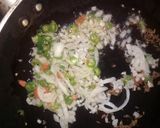 A picture of step 2 of Suji crepes with vegetables stuffing.