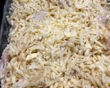 A picture of step 4 of Christmas leftover turkey pasta bake.