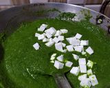 A picture of step 8 of Palak paneer.