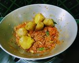 A picture of step 2 of Prawn Potato Masala Curry.