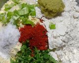A picture of step 1 of No onion no garlic Besan Aata chilla.