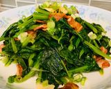 Hình bước làm 4 của món Cải rổ xào thịt xông khói