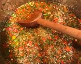 A picture of step 2 of Jalapeño habanero jelly.