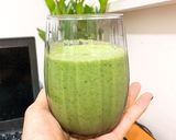 Hình bước làm 2 của món Eat clean: Cháo yến mạch (305cal) + Sinh tố cải kale (297cal)