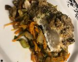 Foto do passo 7 de Filé de bacalhau na crosta de champignon e legumes